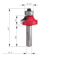 MILWAUKEE Zaoblovací fréza, stopka 8 mm, 25,4 / 54 mm – 1 ks 4932501027