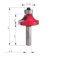 MILWAUKEE Zaoblovací fréza, stopka 8 mm, 31,7 / 57,3 mm – 1 ks 4932501029