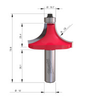 MILWAUKEE Zaoblovací fréza, stopka 12 mm, 50,8 / 73 mm – 1 ks 4932501032