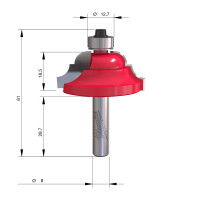 MILWAUKEE Fréza Roman Ogee se stopkou 8 mm, 42,8 mm – 1 ks 4932501038