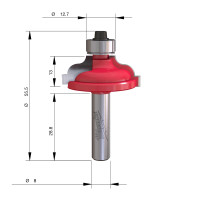 MILWAUKEE Fréza Roman Ogee se stopkou 8 mm, 34 mm – 1 ks 4932501039