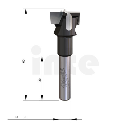 MILWAUKEE Vrták na miskové panty, stopka 8 mm, průměr 20 mm – 1 ks 4932501042