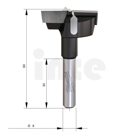 MILWAUKEE Vrták na miskové panty, stopka 8 mm, průměr 35 mm – 1 ks 4932501045