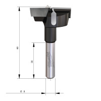 MILWAUKEE Vrták na miskové panty, stopka 8 mm, průměr 35 mm – 1 ks 4932501045
