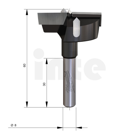 MILWAUKEE Vrták na miskové panty, stopka 8 mm, průměr 40 mm – 1 ks 4932501046