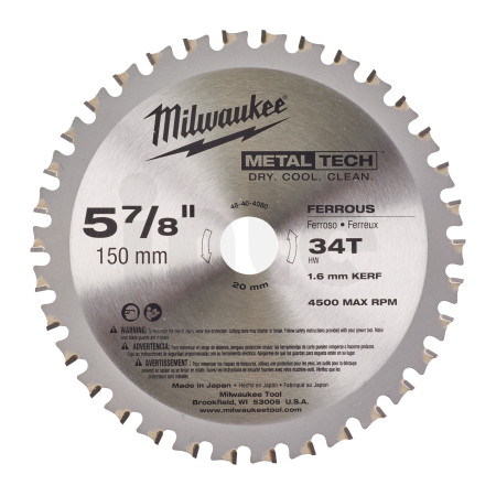 MILWAUKEE Pilový kotouč na kov CSB P M 150x20x1.6x34T 4932501140