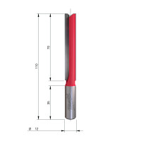 MILWAUKEE Rovná fréza, stopka 12 mm, 2C 12/110 mm – 1 ks 4932501169