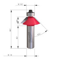 MILWAUKEE Srážecí fréza, stopka 12 mm, 31,7 / 53 mm – 1 ks 4932501211