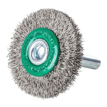 MILWAUKEE Kotoučový kartáč S6 30×6 mm, nerezový, vlnitý drát 0,2 mm – 3 ks 4932501700