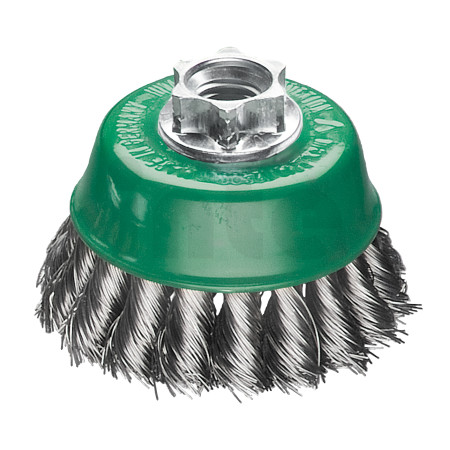 MILWAUKEE Hrnkový kartáč M14 65×18 mm, nerez, splétaný drát 0,5 mm – 1 ks 4932501736