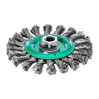 MILWAUKEE Kotoučový kartáč M14 125×14 mm, nerezový, splétaný drát 0,5 mm – 1 ks 4932501741