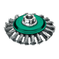 MILWAUKEE Kuželový kartáč M14 100×12 mm, nerezový, splétaný drát 0,5 mm – 1 ks 4932501745