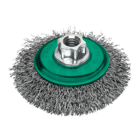 MILWAUKEE Šikmý kartáč M14 100×10 mm, nerezový, vlnitý drát 0,35 mm – 1 ks 4932501749