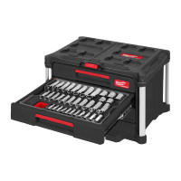 MILWAUKEE 244dílná plně vybavená sada ráčen a nástrčných hlavic PACKOUT™ 1/4˝, 3/8˝ a 1/2˝ 4932501864