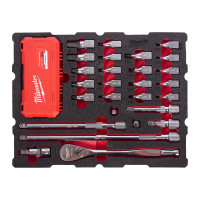 MILWAUKEE Sada 1/2″ ráčny a bitových nástrčných hlavic v pěnové vložce PACKOUT™ 67 ks 4932501870