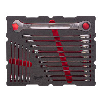 MILWAUKEE Sada ráčnových kombinovaných klíčů MAX BITE™ v pěnové vložce PACKOUT™ 17 ks 4932501872