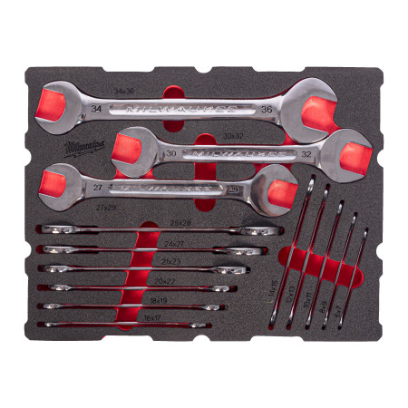 MILWAUKEE Double Open End Spanner Set Packout Foam Insert 4932501874