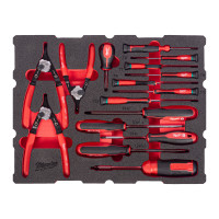 MILWAUKEE Sada šroubováků a kleští na pojistné kroužky v pěnové vložce PACKOUT™ 44 ks 4932501876