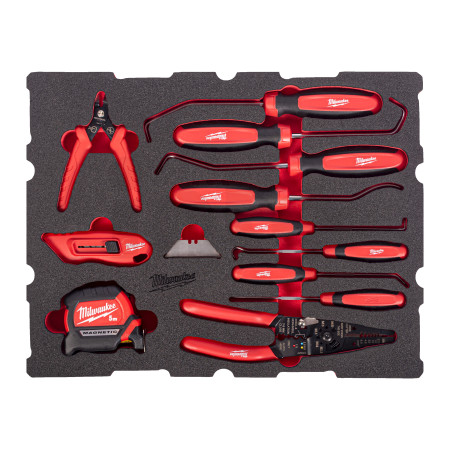 MILWAUKEE Sada háčků a škrabek v pěnové vložce PACKOUT™ 17 ks 4932501877