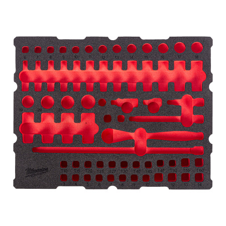 MILWAUKEE Náhradní pěnová vložka PACKOUT™ pro sadu 68 dílů 1/4″ ráčny a nástrčných hlavic 4932502032
