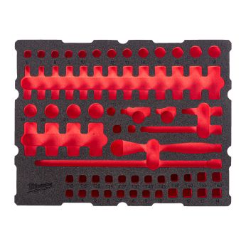 MILWAUKEE Náhradní pěnová vložka PACKOUT™ pro sadu 68 dílů 1/4″ ráčny a nástrčných hlavic 4932502032