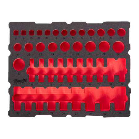 MILWAUKEE Náhradní pěnová vložka pro sadu hlavic 1/2˝ PACKOUT™ 42 ks 4932502034