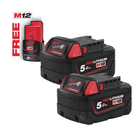MILWAUKEE M18™ 2x 5,0 Ah akumulátor 4932430754