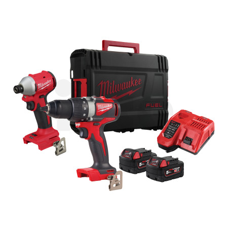 MILWAUKEE M18 BLPP2B3-502X bezuhlíkový set nářadí (M18 BLIDR, M18 BLDD2), w/2xM18B5, M12-18FC 4933492846