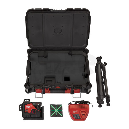 MILWAUKEE M12 3PLSKIT-401P Laser 360° se zeleným paprskem se 3 rovinami a malá sada příslušenství 4933499379