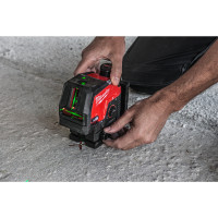 MILWAUKEE M12™ zelený kombinovaný křížový liniovo-bodový laser 4933478245