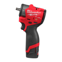 MILWAUKEE M12 FSCIWF38-252X FUEL ⅜″ subkompaktní rázový utahovák s třecím kroužkem, 305 Nm, 2x aku M12 HB2.5 + C12 C 4933498970