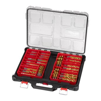 MILWAUKEE SHOCKWAVE™ sada vrtáků HSS-G TiN Red Hex v kufru, 220 ks 4932502132