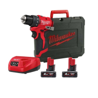 MILWAUKEE M12 BLDDRC-402C FUEL Aku vrtací šroubovák, aku vrtačka, 2x aku M12 B4 + M12 C12 C + Kufr, 4933499688