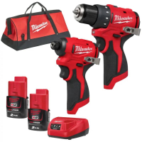 MILWAUKEE M12 BLPP2D-202B Aku sada nářadí M12 BLDDRC + M12 BLIDRC 2x aku M12 B2 + 1x M12 C12 C + taška 4933500139