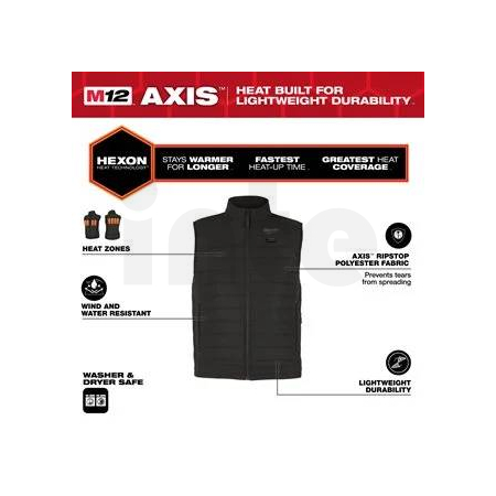 MILWAUKEE M12 HPVBL3-0 (XXL) HEXON Vyhřívaná vesta černá 4932493846