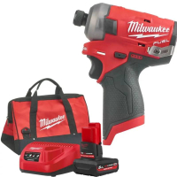 MILWAUKEE M12 FQID-501B Aku 1/4" HEX rázový šroubovák/utahovák, 50 Nm, 1 x M12 B5 + M12-18 C + taška, 4933500777