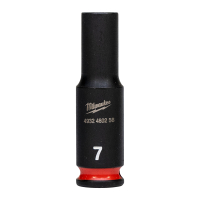 MILWAUKEE Průmyslové hlavice Shockwave 1/4" HEX 7mm dlouhé 4932480256