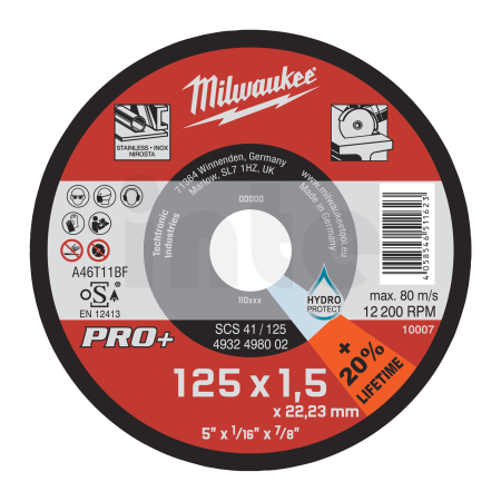 MILWAUKEE SCS 41/125 PRO+ řezný kotouč-1ks 4932498002